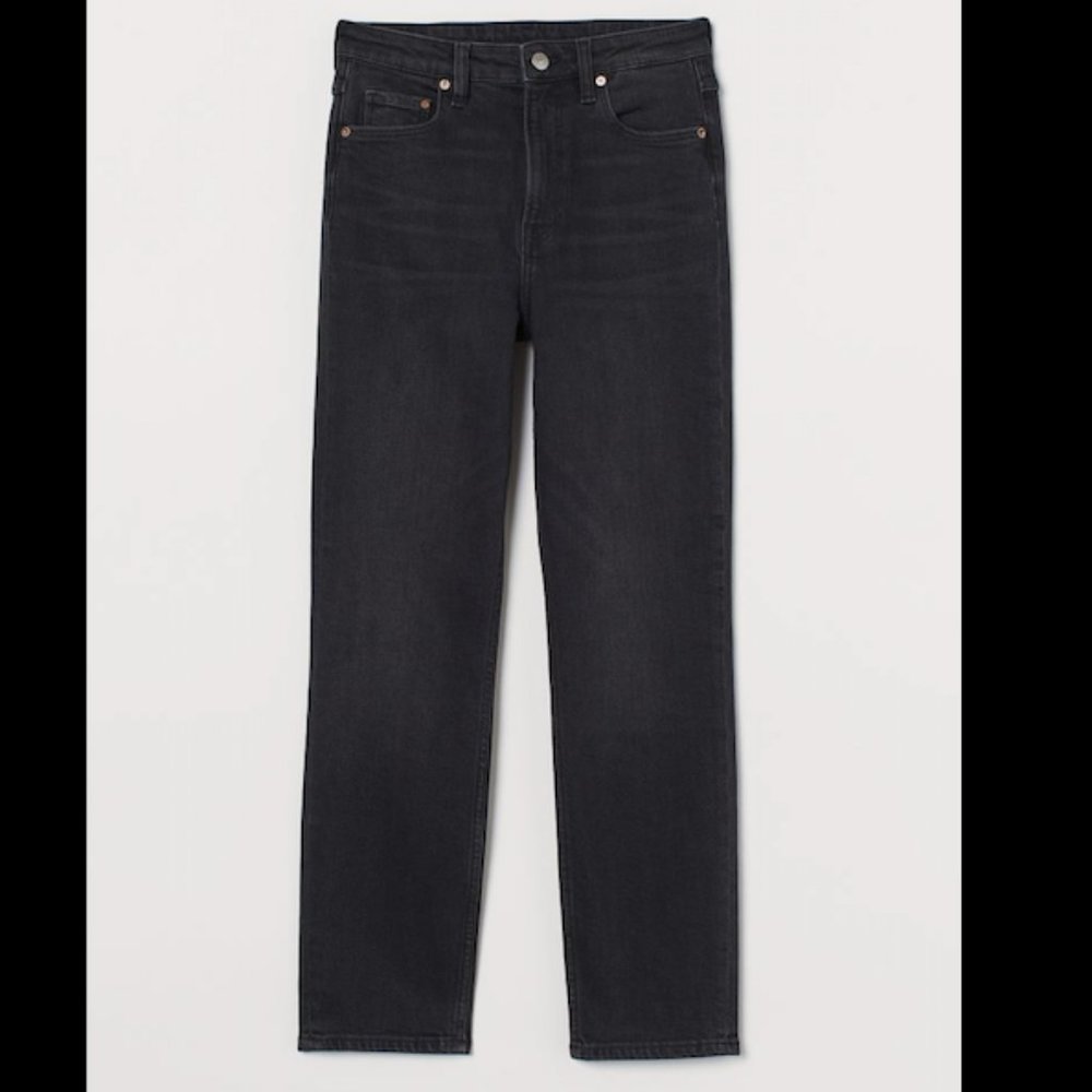 Sz 8, H&M Vintage Slim High Ankle Jeans, Faded Black